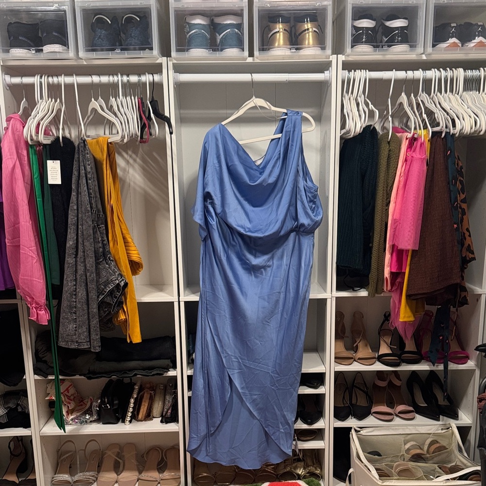 ASOS One Shoulder Blue Dress